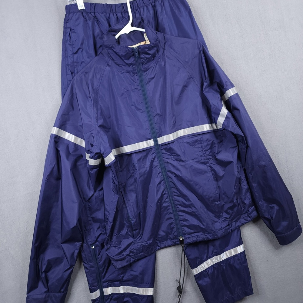 LL Bean Gore-Tex Track Suit Jacket Pants Mens Medium Reflective Vintage Rain Set